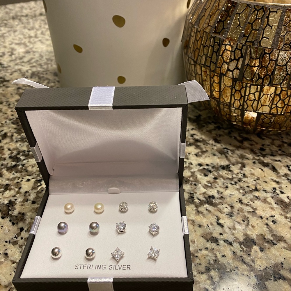 Sterling Silver Earrings Set